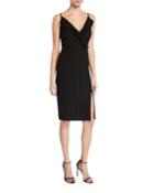 Ruffle V-neck Cocktail Dress