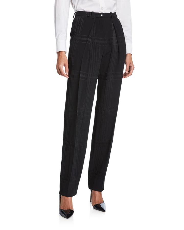 Pleated Straight-leg Trousers