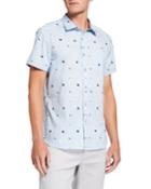 Men's Flip Flop-print Short-sleeve