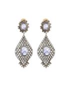 Purple Tanzanite & Champagne Diamond Drop Earrings