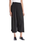 Striped High-rise Cropped Culotte Pants