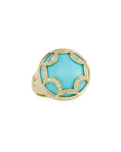 Diamond & Turquoise Maltese Canopy Ring,