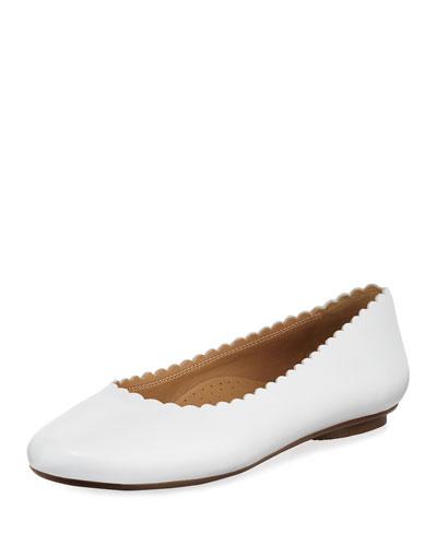 Sekia Smooth Scalloped Flat, White