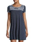 Geometric-print T-shirt Dress