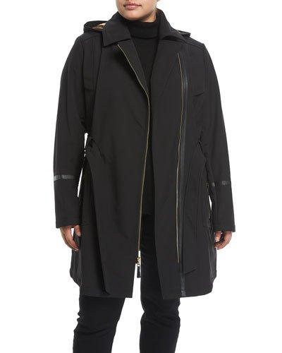 Asymmetric Belted Soft-shell Coat,