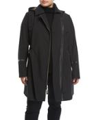 Asymmetric Belted Soft-shell Coat,