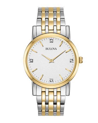 38mm Men's Two-tone Diamond Bracelet Watch