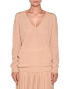 Lace-yoke V-neck Boucle