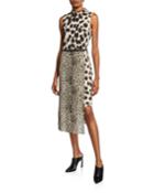 Cheetah-print Asymmetric-hem Dress