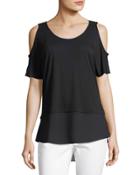 Cold-shoulder Short-sleeve Jersey Top