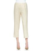 Tussah Silk-blend Cropped Pants