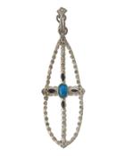New World Open Diamond Cross Teardrop Pendant