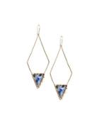 14k Azzura Diamond-shape Moonstone Hoop Earrings