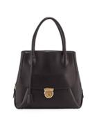 Ns Smooth Leather Tote Bag, Black