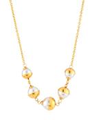 8mm Tea Cup Manmade Pearl Necklace, Golden