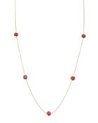 18k Lollipop Mini Composite Ruby Station Necklace,