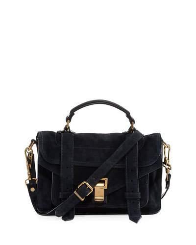 Ps1 Tiny Suede Satchel Bag, Blue