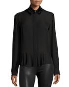 Silk Embroidered Peplum