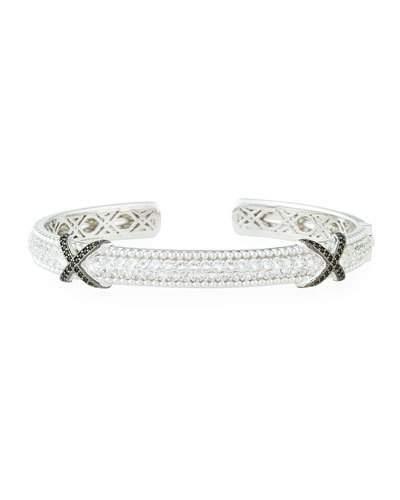 Narrow Pave Topaz & Spinel Crisscross Bangle Bracelet