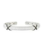 Narrow Pave Topaz & Spinel Crisscross Bangle Bracelet