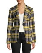 Plaid Tweed Two-button Jacket