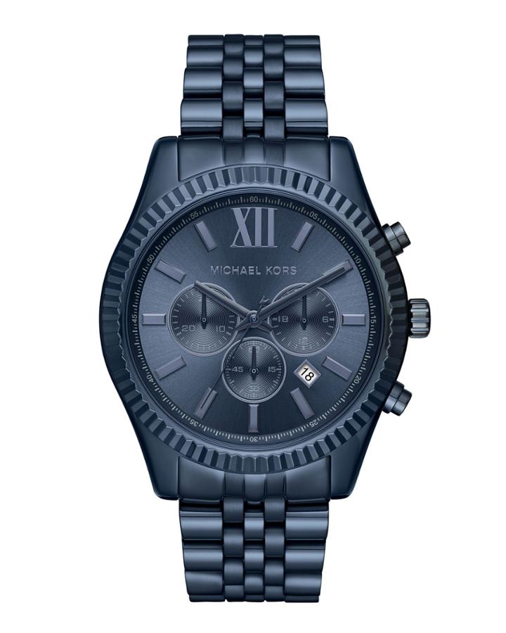 44mm Lexington Chronograph Bracelet Watch, Navy Blue
