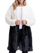 Colorblock Faux Fur Coat