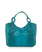Nancy Gonzalez Small Dipped Crocodile Tote Bag, Turquoise, Women's, Blue