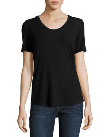 Ribbed Scoop-neck Tee,