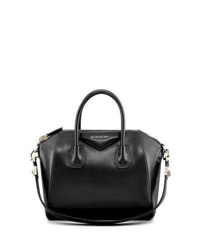 Antigona Small Box Calf Leather Satchel Bag, Black