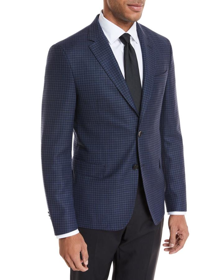 Small Windowpane Wool Jacket