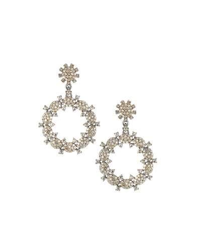 Diamond Pav&eacute; Hoop Drop Earrings