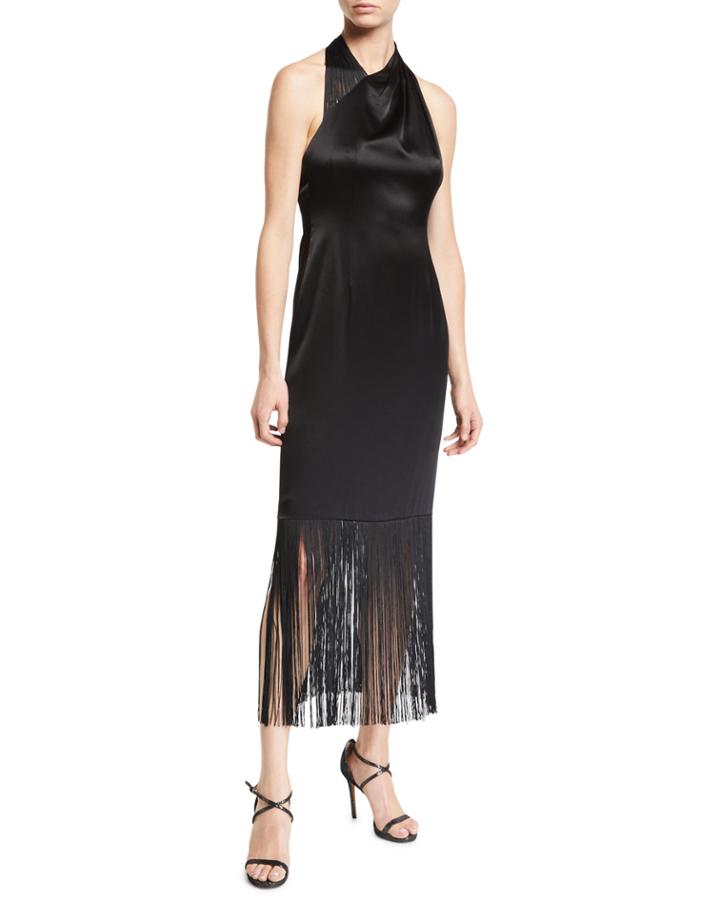Nina Fringe Halter Dress