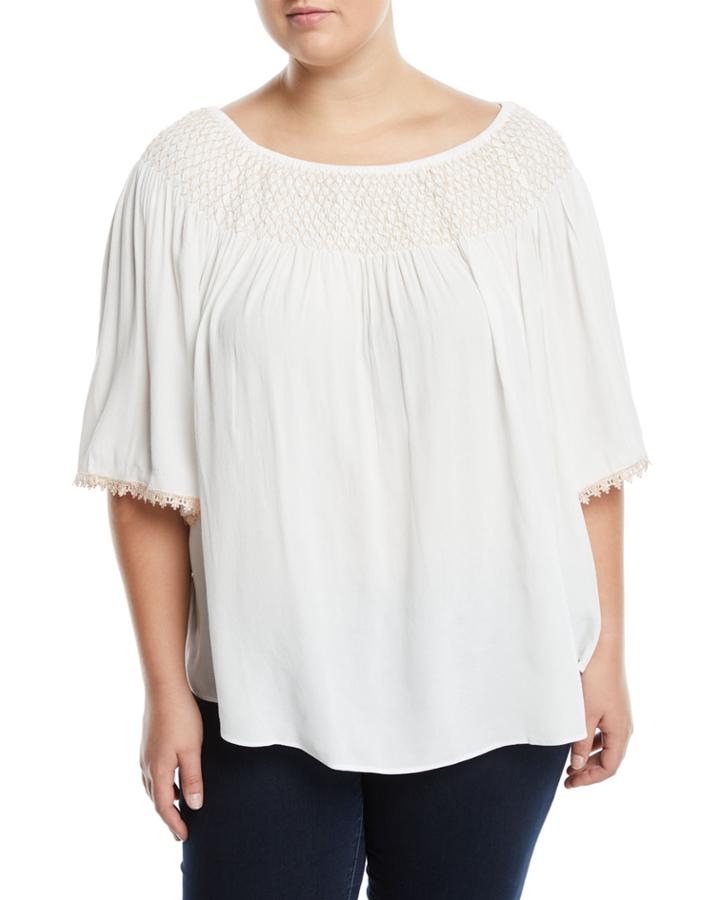 Veronica Smocked-top Peasant Blouse,