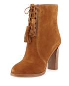 Odile Suede Lace-up Bootie,