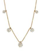 18k Diamond Flower Pendant Necklace,