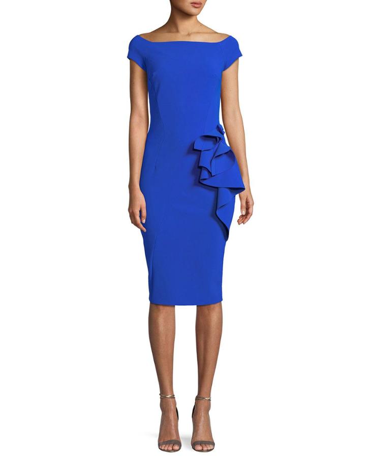 Lilas Short-sleeve Dress W/ Ruffle Detail