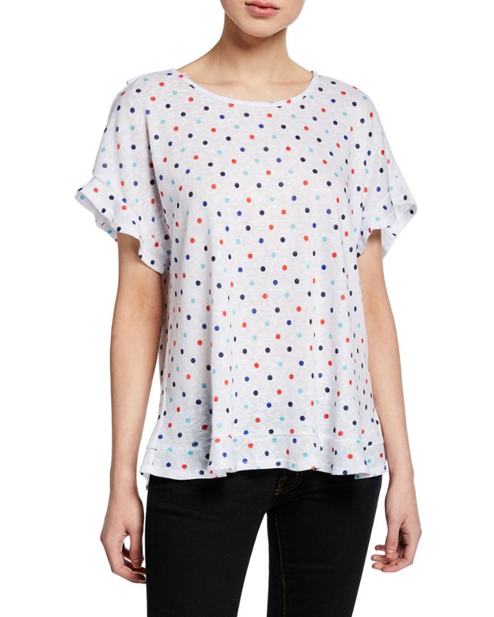 Polka Dot Ruffle Top