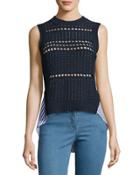 Sleeveless Eyelet & Poplin Combo