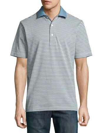 Striped Pique Polo