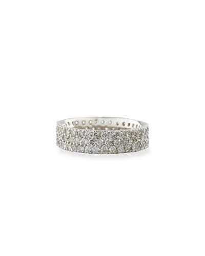 18k Tri-row Diamond Band Ring, 2.7tcw,