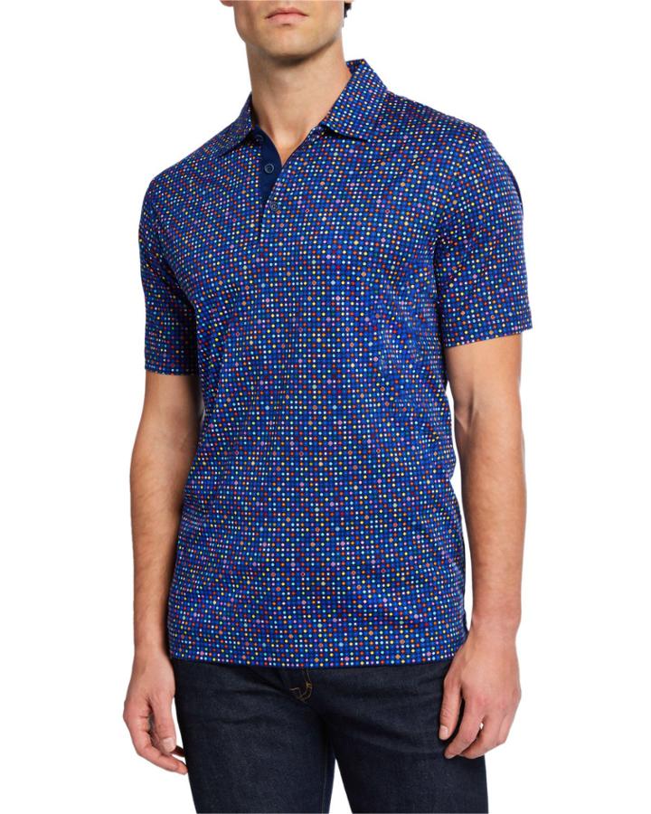 Men's Polka Dot Cotton Polo