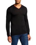 Men's Contrast Trim Wool-blend Knit