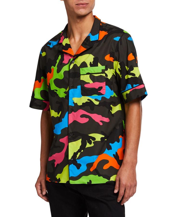 Men's Neon Camo-print Army Camp