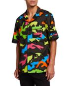 Men's Neon Camo-print Army Camp