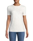 Short-sleeve Sequined-front Viscose Jersey T-shirt
