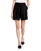 Pleated Linen Tie-waist