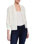 Jacquard Zip-up Bomber Jacket