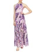 Floral Print Ruffle Skirt Halter Dress