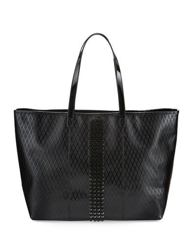 Jinger Studded Leather Tote Bag, Black